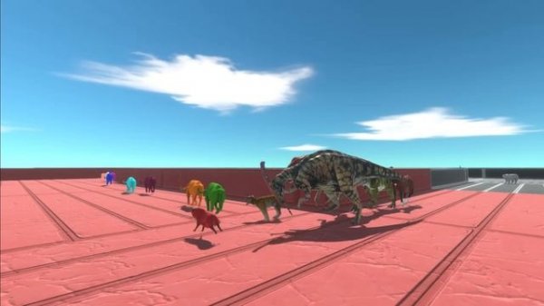 Race to eat Neon Cape Buffaloes - Animal Revolt Battle Simulator