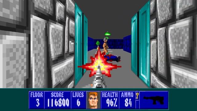 Wolfenstein 3D (DOS) - Die, Fuhrer, Die! - E3M3 - 100% (I Am Death Incarnate)