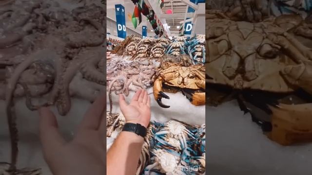 Клешня краба как рука человека. Рыбный рынок в Оаэ дубай Он просто огромный я был в шоке смотреть онлайн