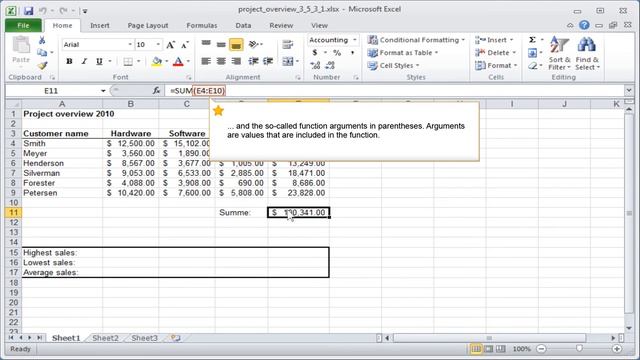 Excel: The syntax of functions смотреть онлайн
