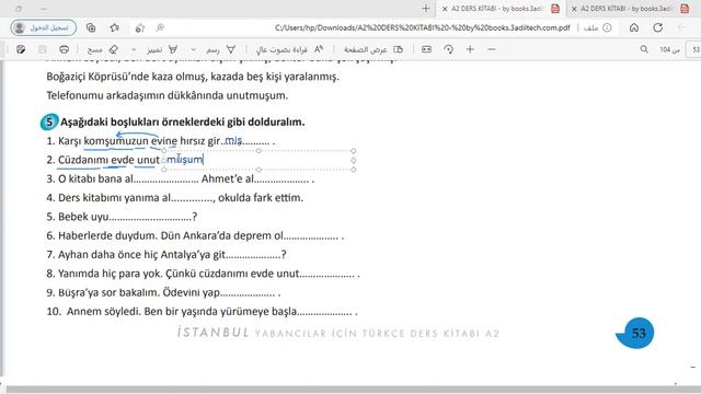 الحلقة 15اللغة التركية المستوى الثاني A2 منهاج اسطنبول смотреть онлайн