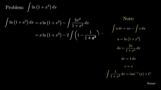 Solving Integral: ∫ ln(1+x²) dx смотреть онлайн
