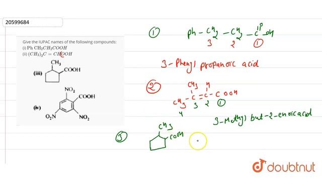 Give the IUPAC names of the following compounds: (i) `"Ph CH"_(2)CH_(2)COOH смотреть онлайн