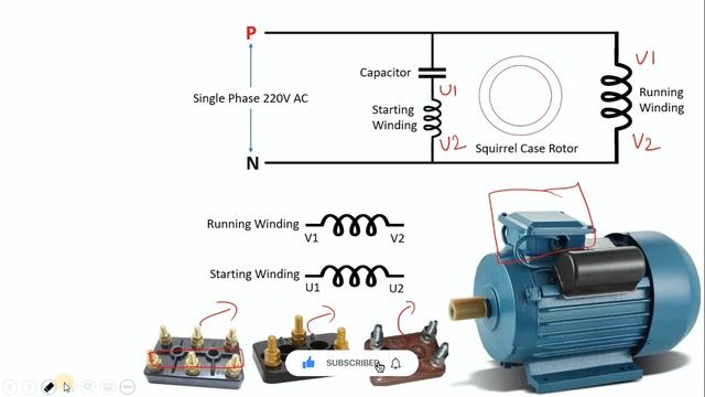 Single Phase Induction Motor Connection | Motor Connection With Capacitor @LearnEEE