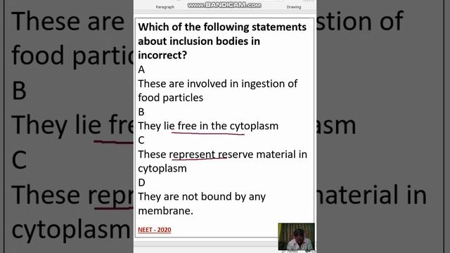 Which of the following statements about inclusion bodies in incorrect?A These are involved in смотреть онлайн