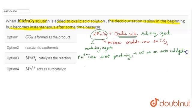 When KMnO_(4) solution is added to oxalic acid solution , the decolourisation is slow in the beg... смотреть онлайн