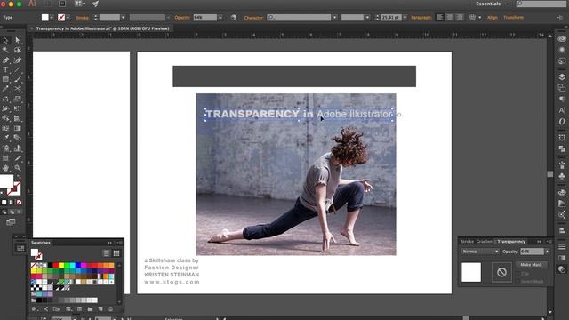 TRANSPARENCY in Adobe Illustrator - Text Example смотреть онлайн