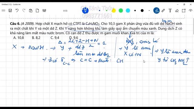 Hợp chất X mạch hở có CTPT là C4H9NO2. Cho 10,3 gam X phản ứng vừa đủ với dd NaOH смотреть онлайн
