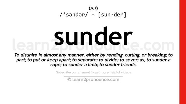 Pronunciation of Sunder | Definition of Sunder смотреть онлайн