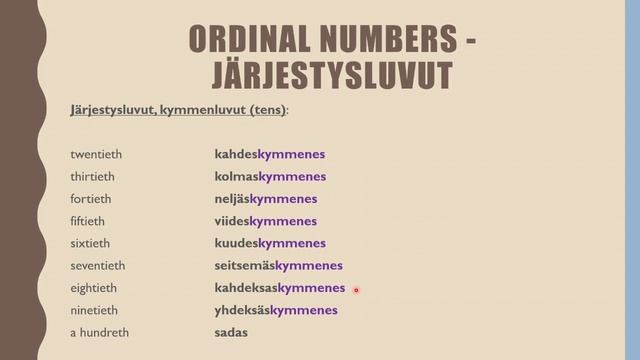 Learn Finnish! Lesson 49: Ordinal numbers - Järjestysluvut смотреть онлайн