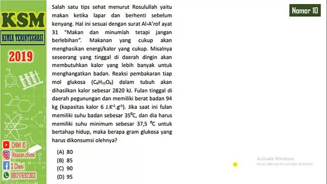 PEMBAHASAN SOAL KSM KIMIA 2019 TINGKAT KABUPATEN/KOTA (PART 2) смотреть онлайн