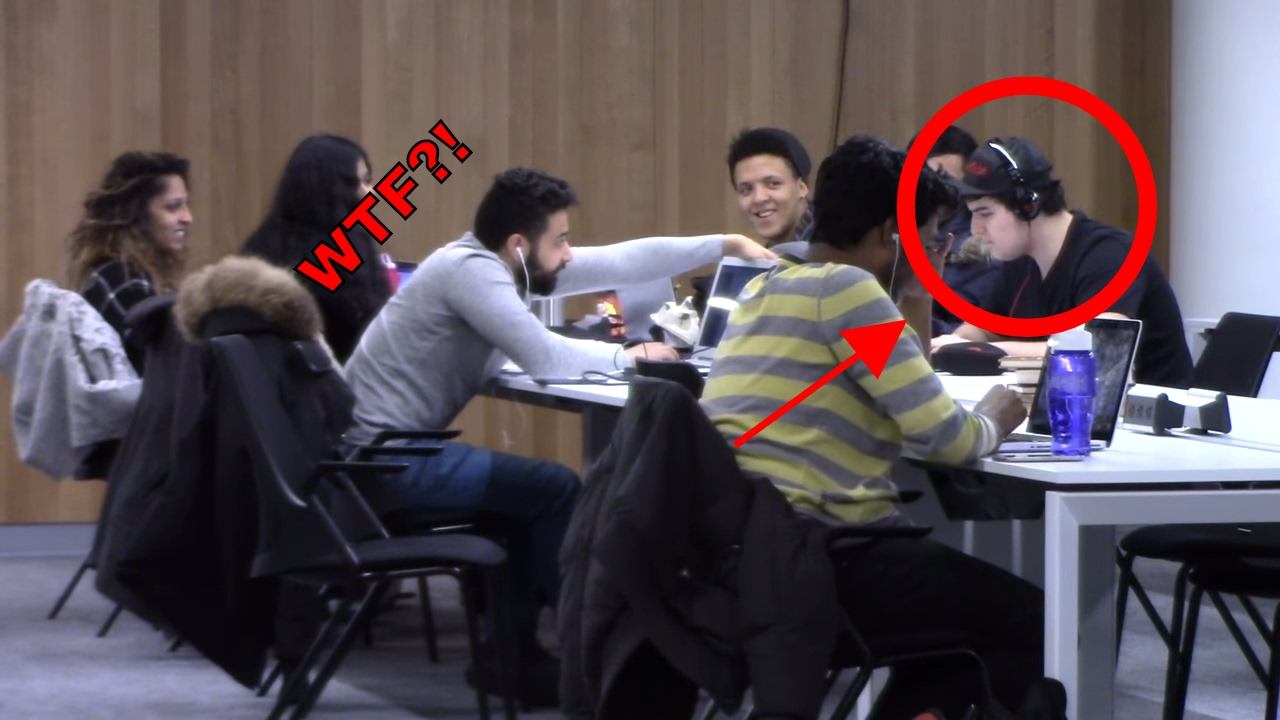 BLASTING EMBARRASSING SONGS IN THE LIBRARY PRANK смотреть онлайн