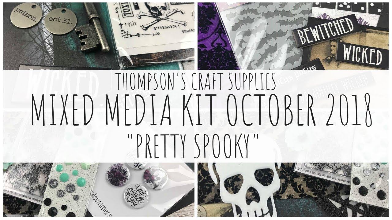 Thompson's Craft Supplies Mixed Media Kit | October 2018 | 'Pretty Spooky' | ms.paperlover смотреть онлайн