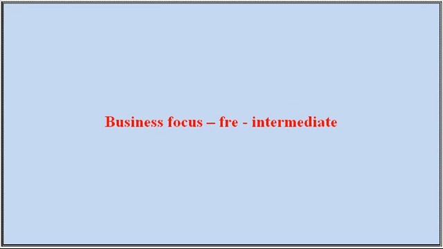 Business Focus   Pre   Intermediate