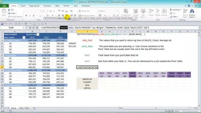 Excel Formulas and Functions Tutorial - GETPIVOTDATA смотреть онлайн