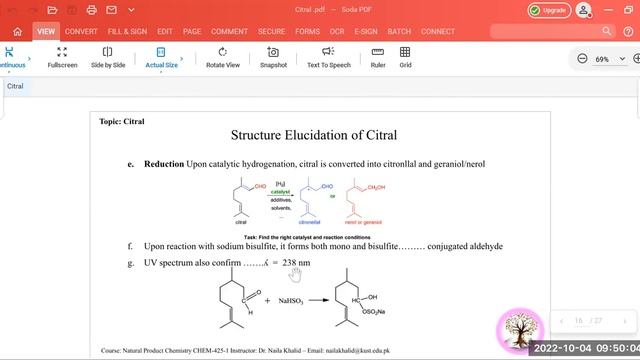 Citral structure elucidation смотреть онлайн