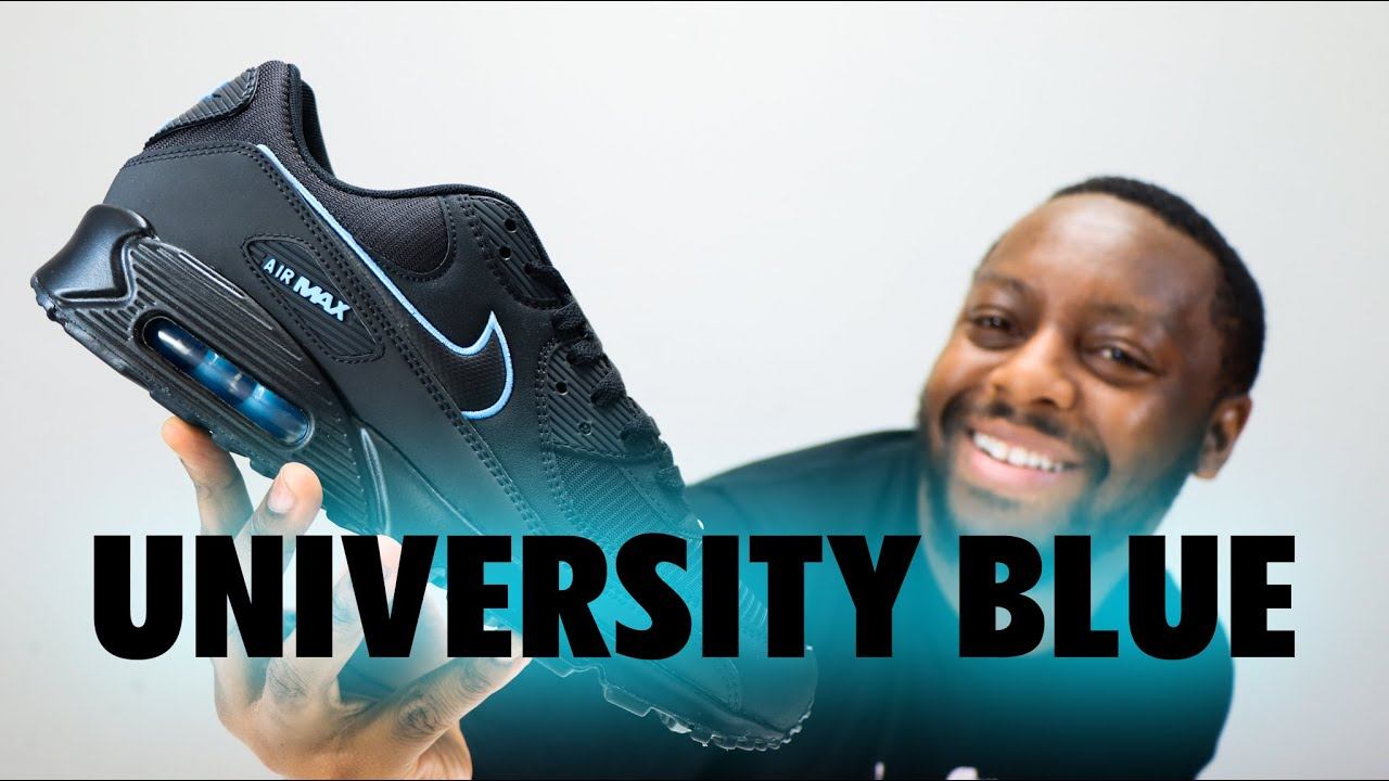 Nike Air Max 90 Black University Blue On Foot Sneaker Review QuickSchopes 496 Schopes FJ4218 001 смотреть онлайн