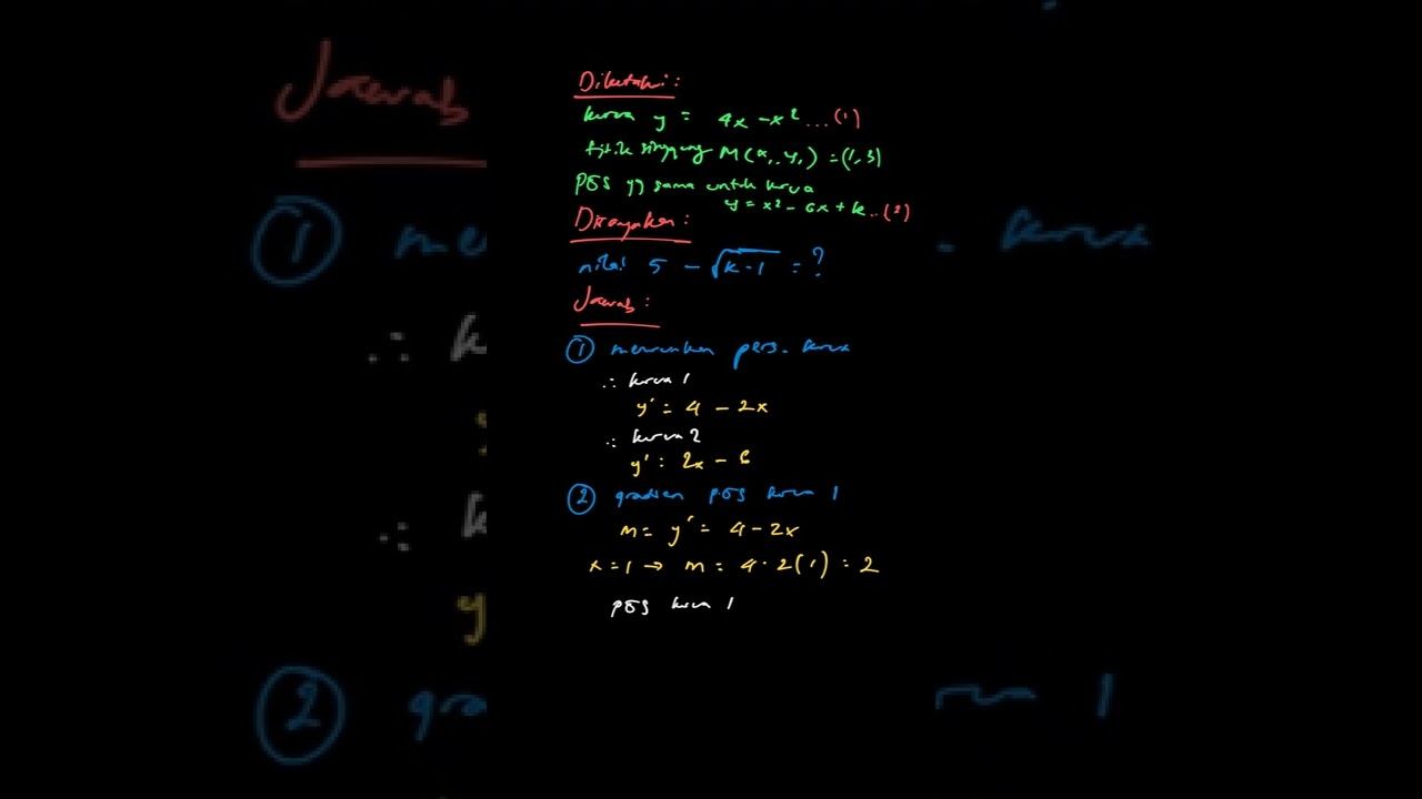 9. Jika garis singgung parabola y=4x-x^{2... | Matematika Untu | Kelas 12 | 3 | Matematika смотреть онлайн