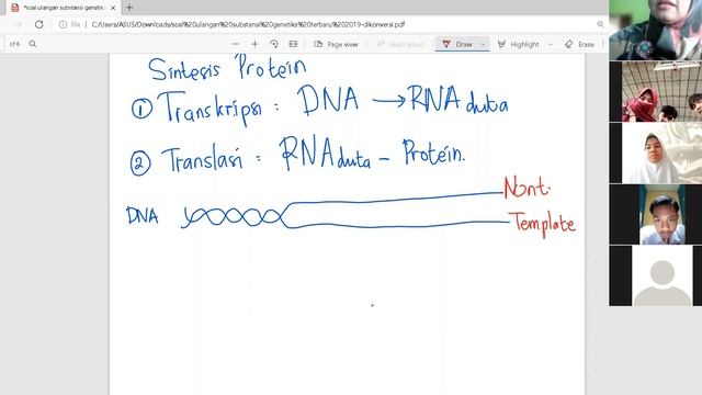 Pembahasan Soal Sintesis Protein (Mekanisme Sintesis Protein) Kelas 12 MIPA 5 Angkatan 55
