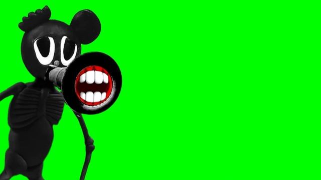 CARTOON MOUSE GREAT MOTHER MEGAPHONE Green Screen  trevor henderson 