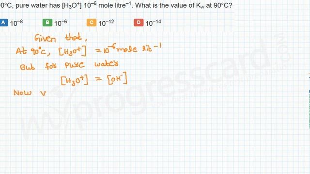 At 90°C, pure water has [H3O+] 10–6 mole смотреть онлайн
