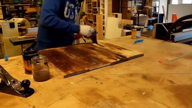 Stylish industrial bench from steel and reclaimed wood