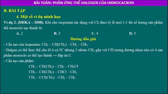 Phương pháp giải bài tập về phản ứng thế halogen của hidrocacbon смотреть онлайн