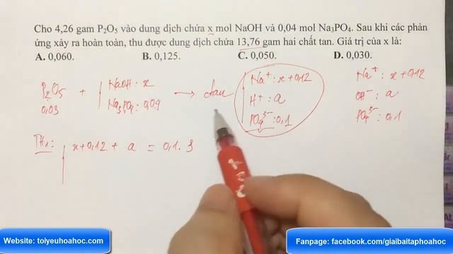 Cho 4,26 gam P2O5 vào dung dịch chứa x mol NaOH và 0,04 mol Na3PO4 смотреть онлайн