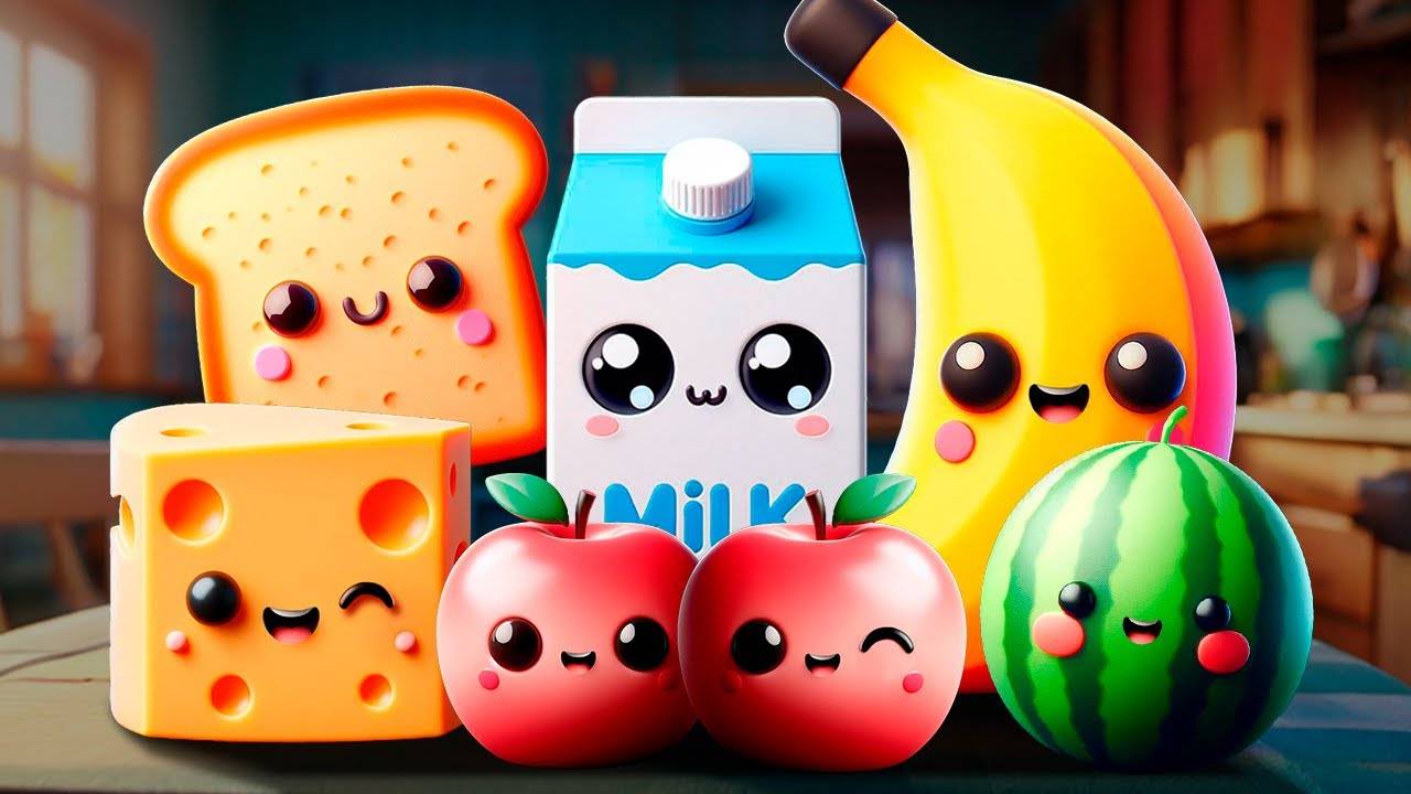 Танцующие фрукты на кухне 🍎🍊🍋_🍏🍇 Сенсорное видео