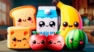 Танцующие фрукты на кухне 🍎🍊🍋_🍏🍇 Сенсорное видео