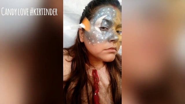 Face painting Inspired by Moon star sun #tutorial #moonsunfaceart #facepaintidea #daynighteffect смотреть онлайн
