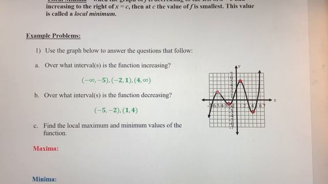 How to Determine Local Maximum and Local Minimum Values of a Function from the Graph of a Function смотреть онлайн