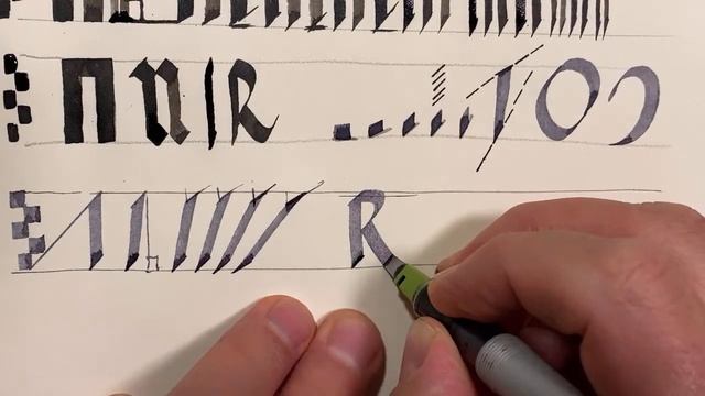 Каллиграфия плоским пером для начинающих. Базовые упражнения. смотреть онлайн