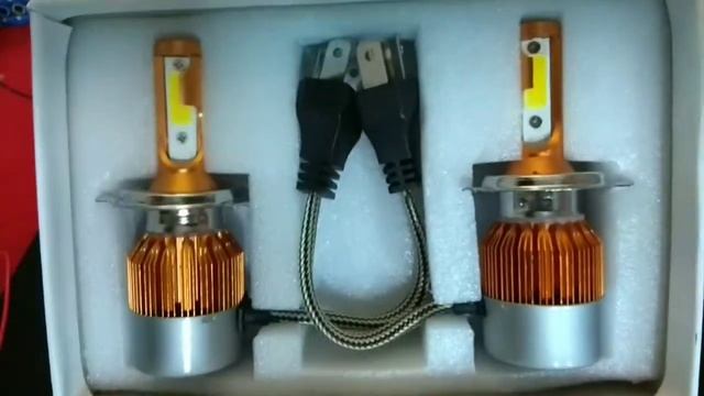 One Pair of C6 H4 Car Led Headlight Cob Light Source - GOLDEN смотреть онлайн