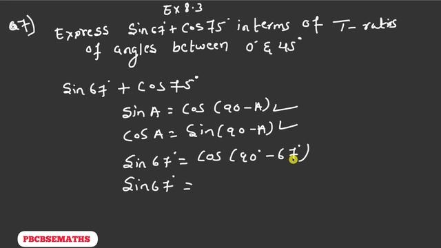 | Express Sin 67⁰ + Cos 75⁰ | Trigonometry Problem| смотреть онлайн