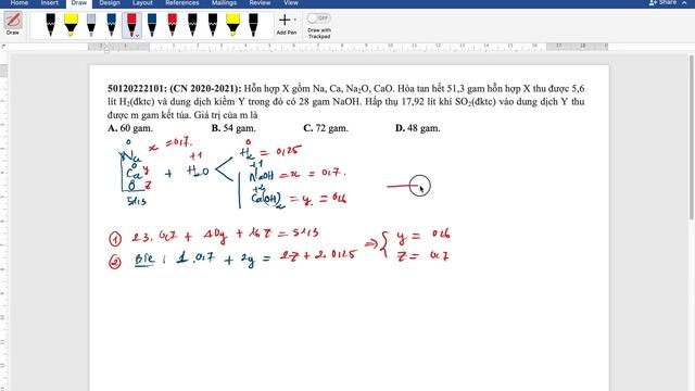 50120222101 Hỗn hợp X gồm Na, Ca, Na2O, CaO. Hòa tan hết 51,3 gam hỗn hợp X thu được 5,6 lít H2 смотреть онлайн