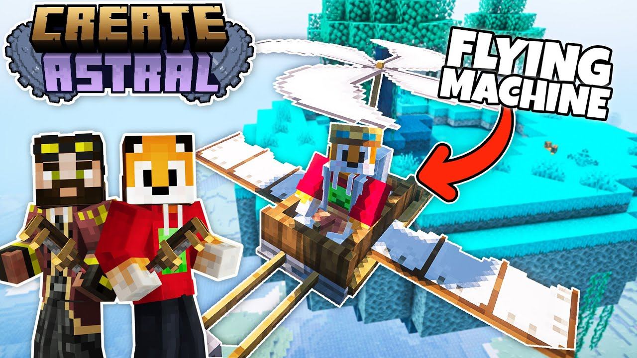 I built a HELICOPTER in Minecraft Create Mod смотреть онлайн