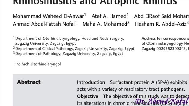 Surfactant Protein A Expression in Chronic Rhinosinusitis and Atrophic Rhinitis смотреть онлайн
