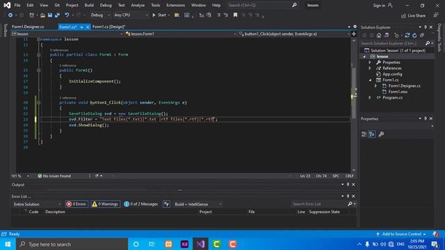 13-C# Form Application (Save dialog) . смотреть онлайн