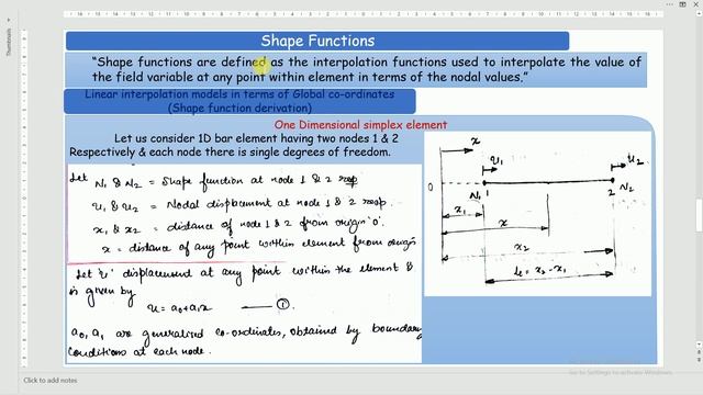 FEM - Shape function of 1D Simplex element in terms of global co-ordinate смотреть онлайн