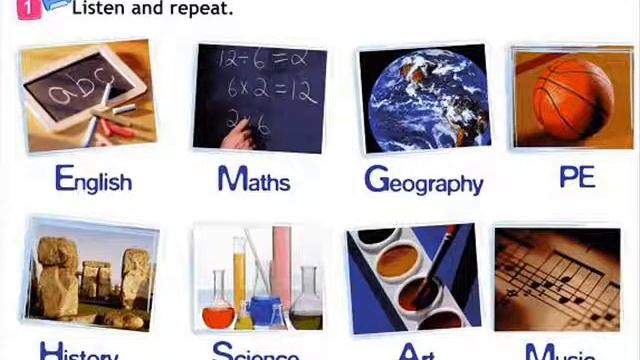 English for children Spotlight 3 Page 14 ex 1 School subjects SD, 480p смотреть онлайн