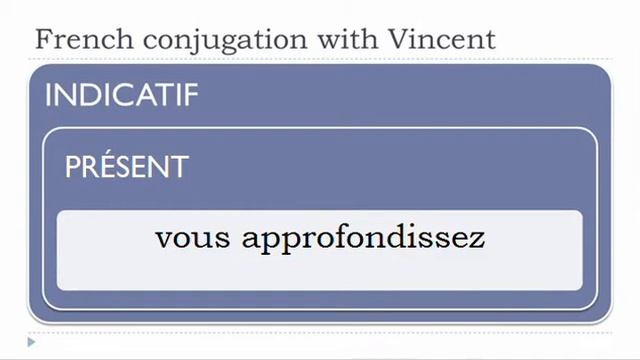 French conjugation = Approfondir = Indicative Present смотреть онлайн