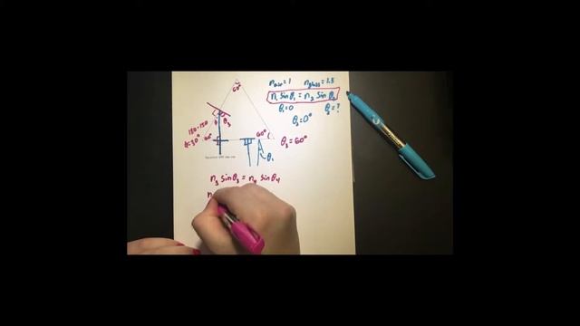 PHY7C OPTICS - Snell's Law Practice Problem - A Triangular Prism смотреть онлайн