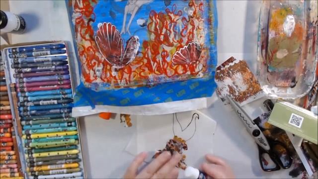 Mixed Media Art Journal Page - Pick A Stick Challenge April 2018 смотреть онлайн