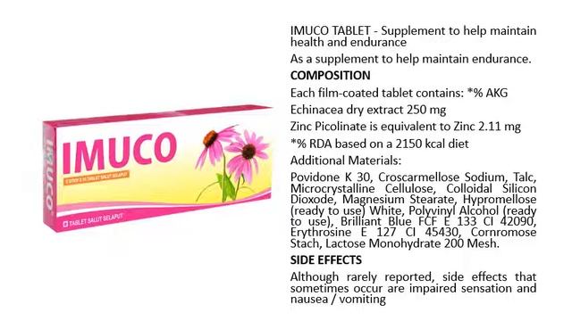 IMUCO TABLET - Supplement to help maintain health and endurance смотреть онлайн