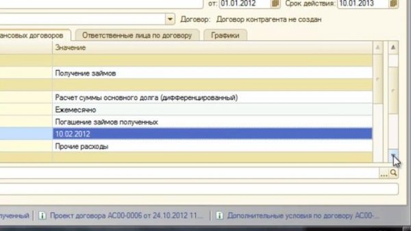 Графики по финансовым договорам в БИТ.ФИНАНС