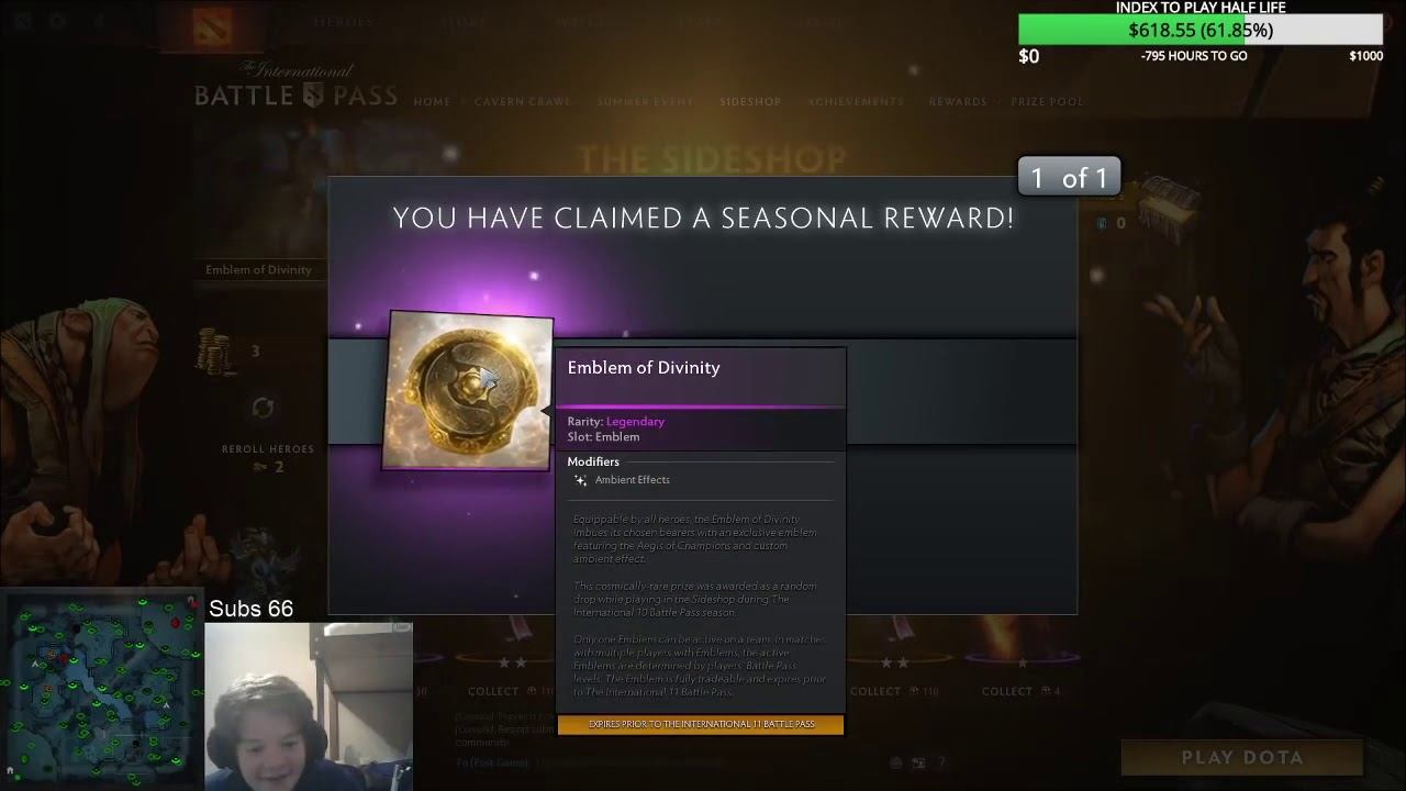 TI10 Emblem of Divinity in sideshop lucky roll by Lil_NickDotA смотреть онлайн