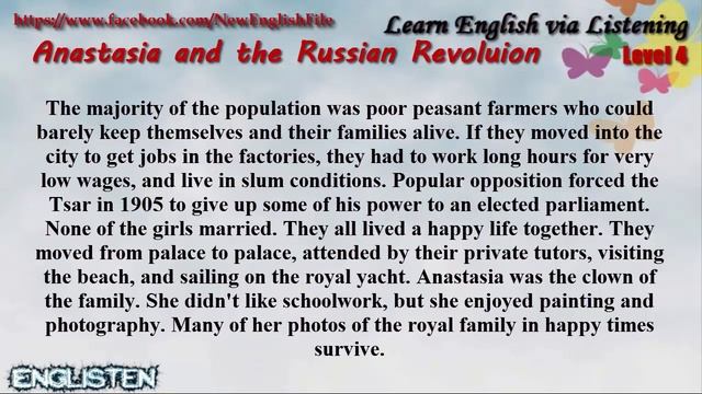 Unit 40 Anastasia and the Russian Revoluion | Learn English via Listening Level 4 смотреть онлайн