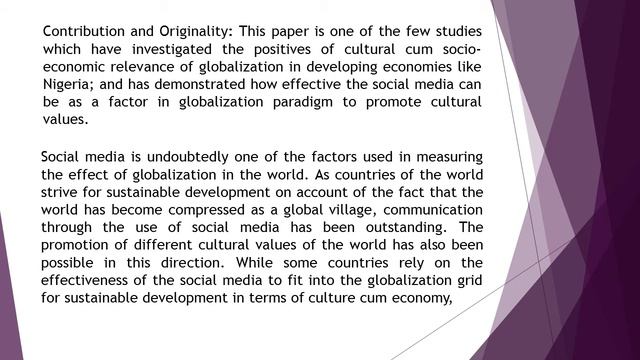 Globalization, Social Media and Imperatives in the Promotion of Nigerian Cultural Values JNMMC 2018 смотреть онлайн