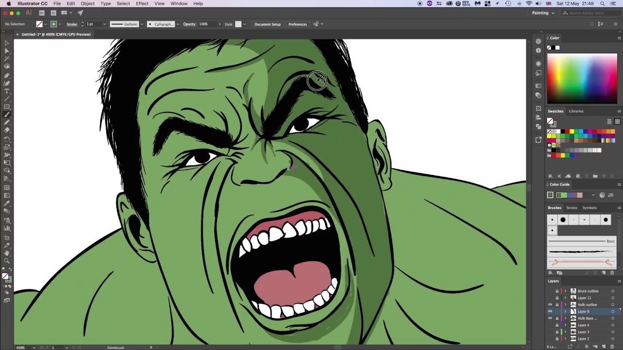 Avengers Vector Poster Series | Bruce Time Lapse смотреть онлайн